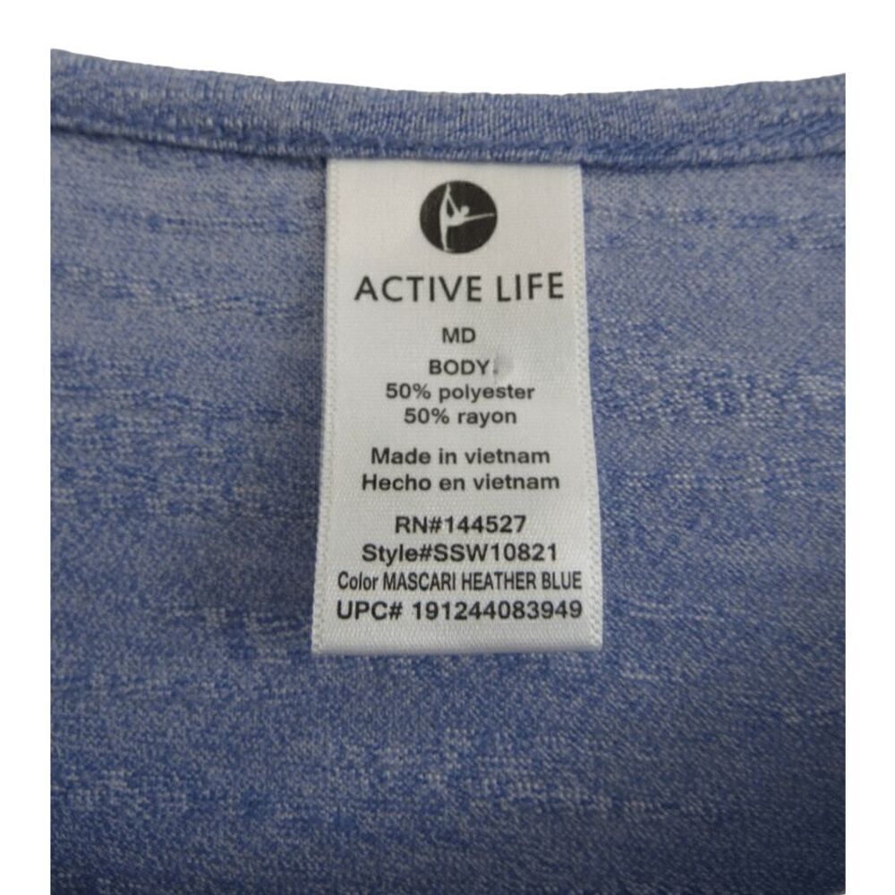 Active Life Heathered Blue Top M - Picture 4 of 5